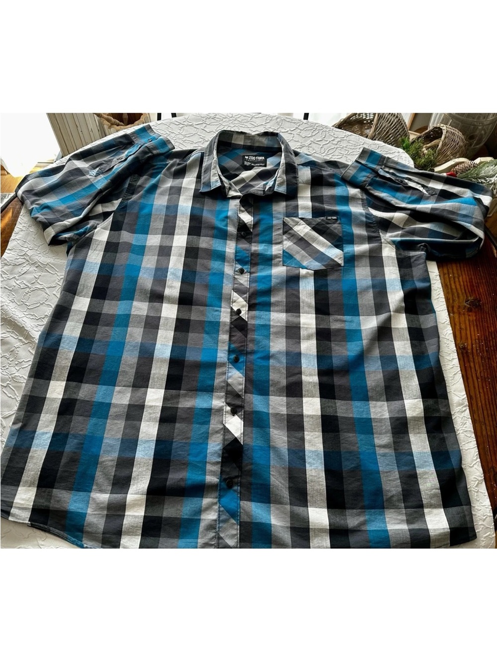 Zoo York Unbreakable Mens 4XLT Multicolor Plaid Button Up Long Sleeve Shirt